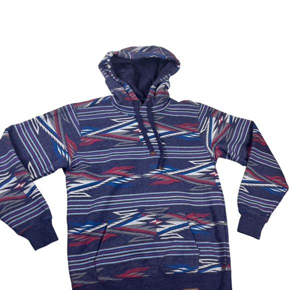 Ariat Tops - Ariat Hoodie Women Small Blue Southwestern Aztec Fleece Pullover